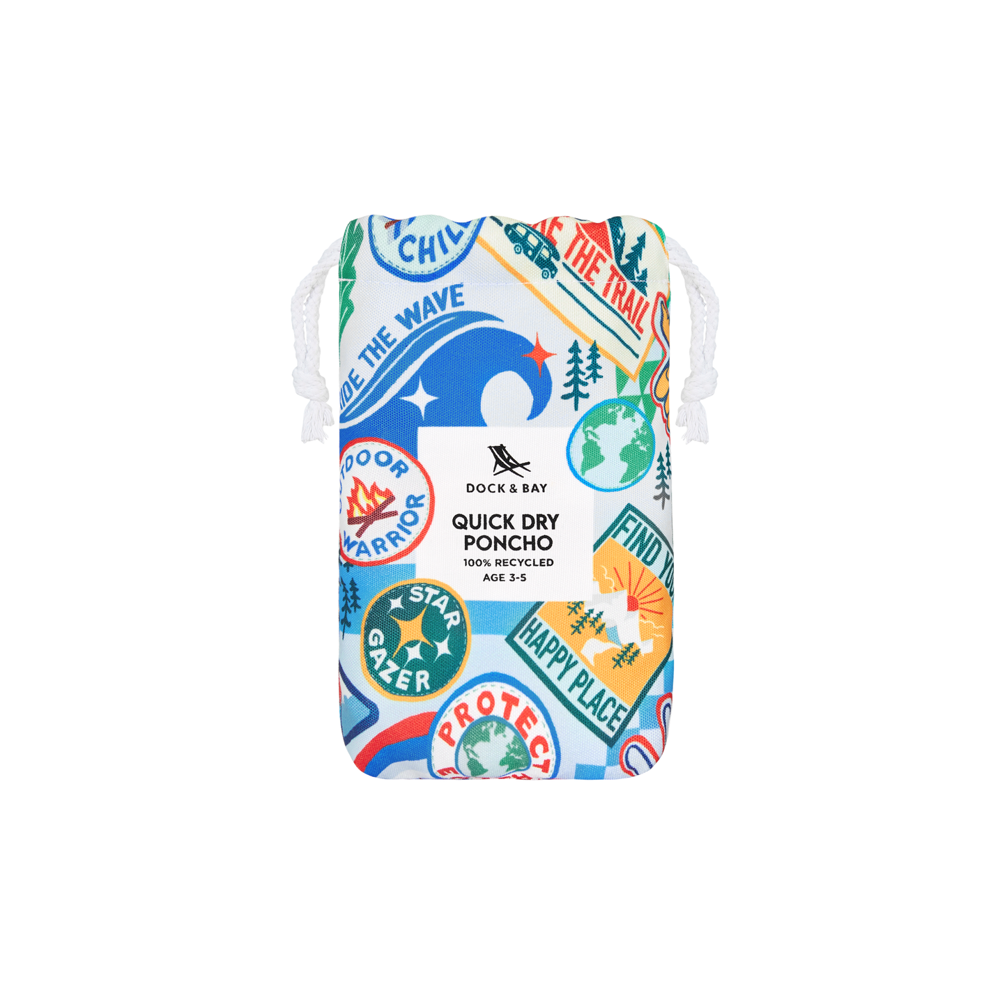 Dock & Bay Poncho Kids Patterned Collection Into the Wild 100% Recycled 100% Recycled