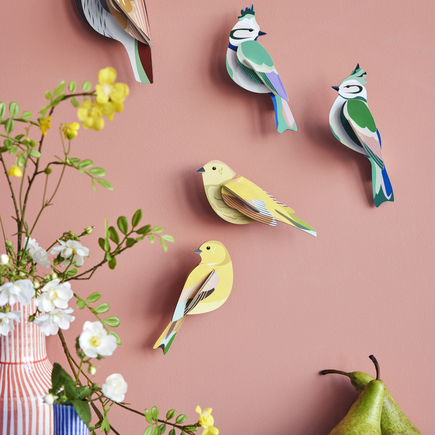 Studio Roof Wall Art Garden Birds (B6) Citrinella Pair
