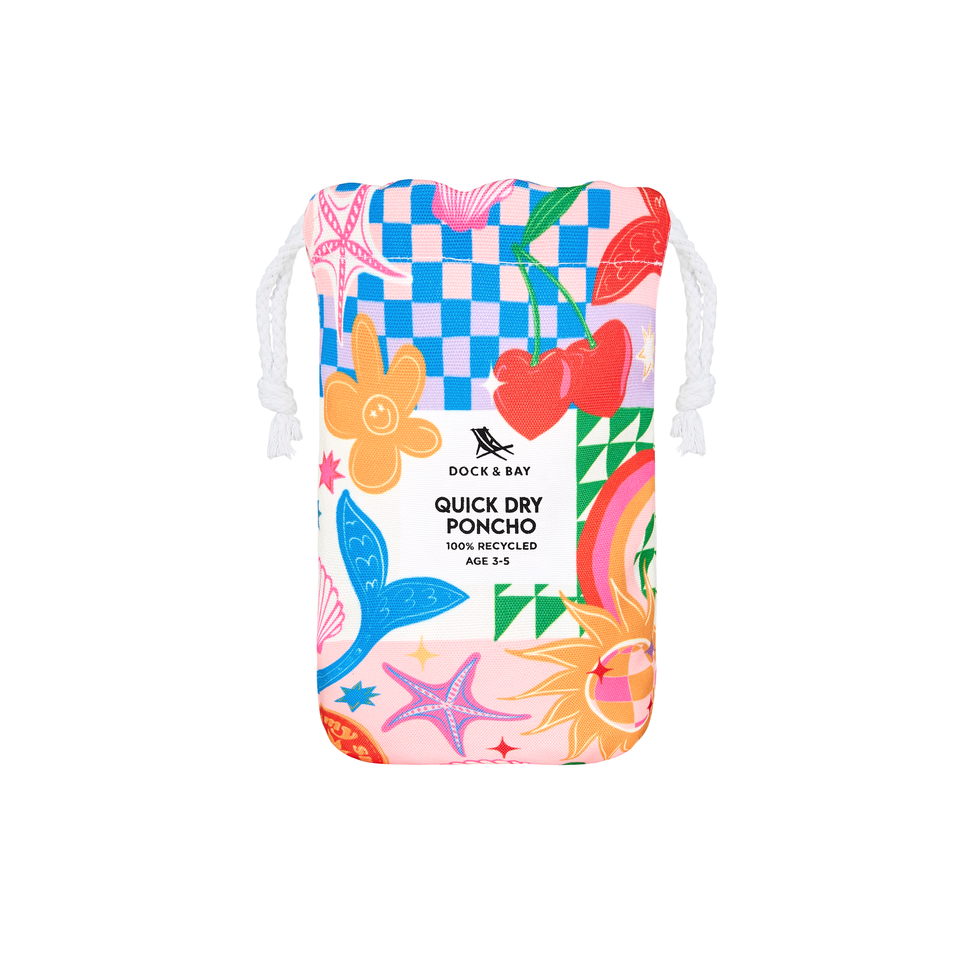 Dock & Bay Poncho Kids Patterned Collection Good Vibes Club 100% Recycled 100% Recycled