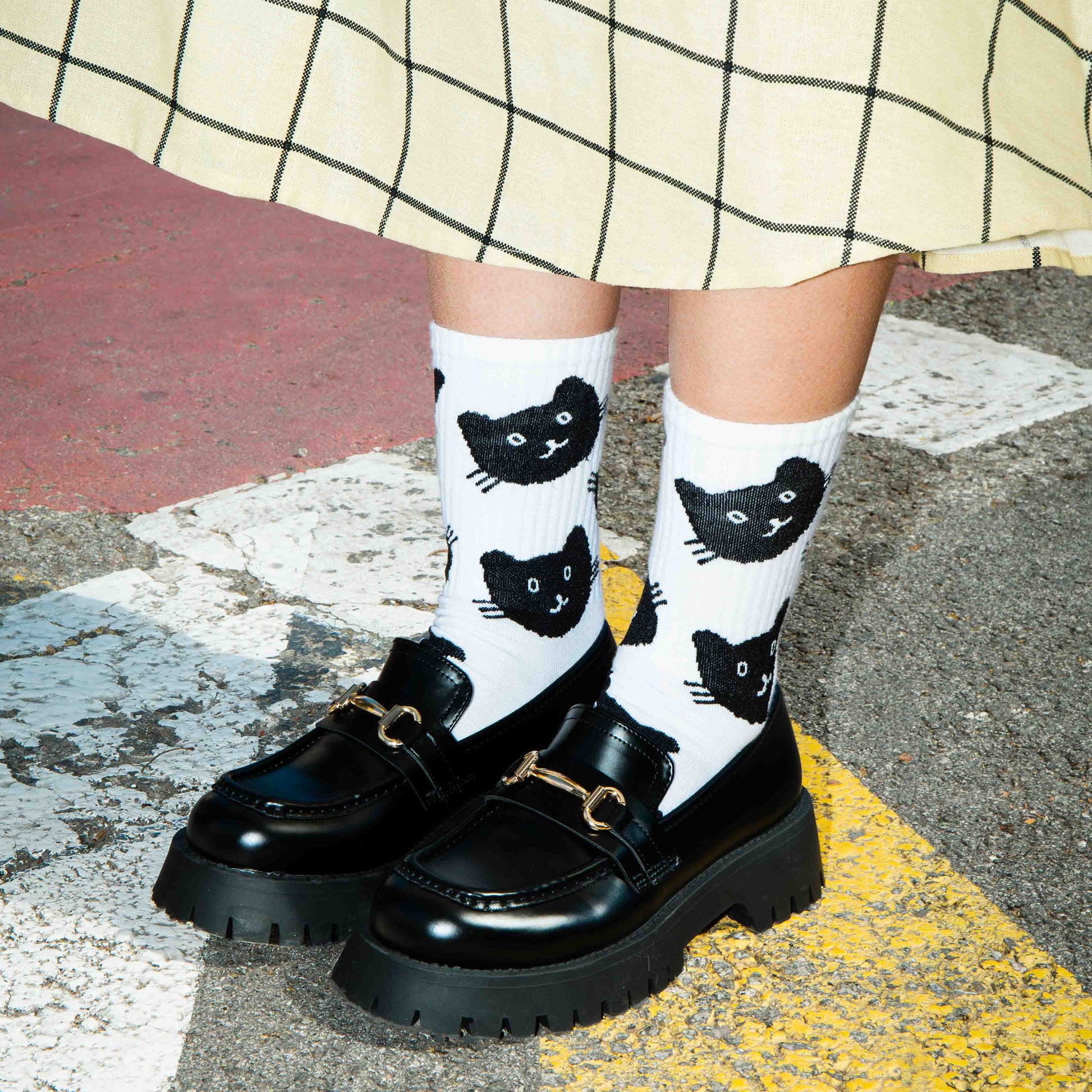 Eat My Socks Crew Socks Cat