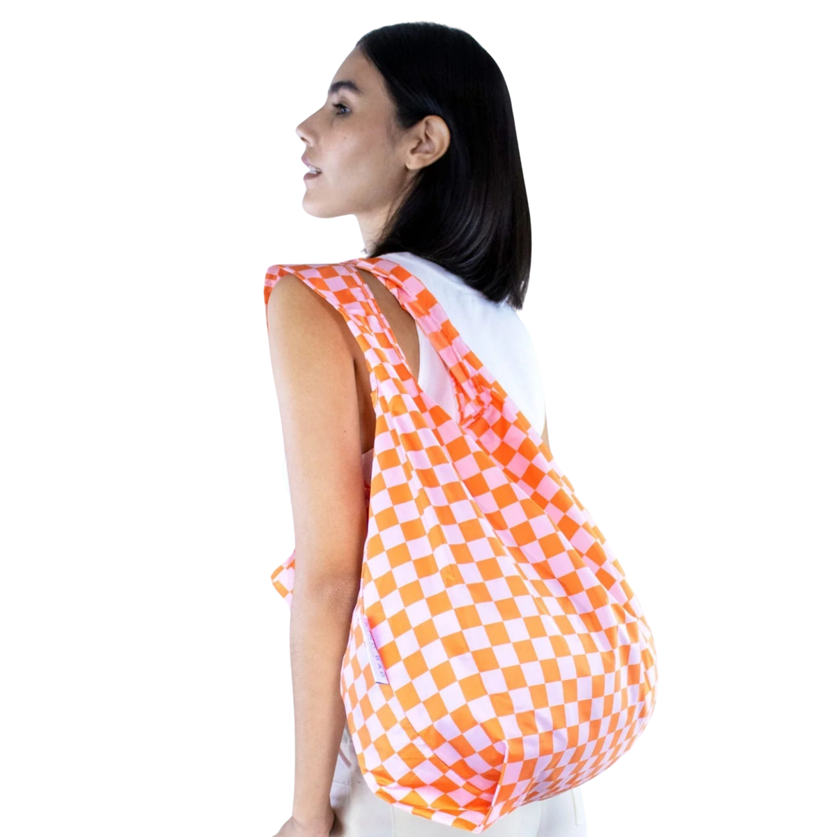 Kind Bag Reusable Bag Medium Checkerboard Orange