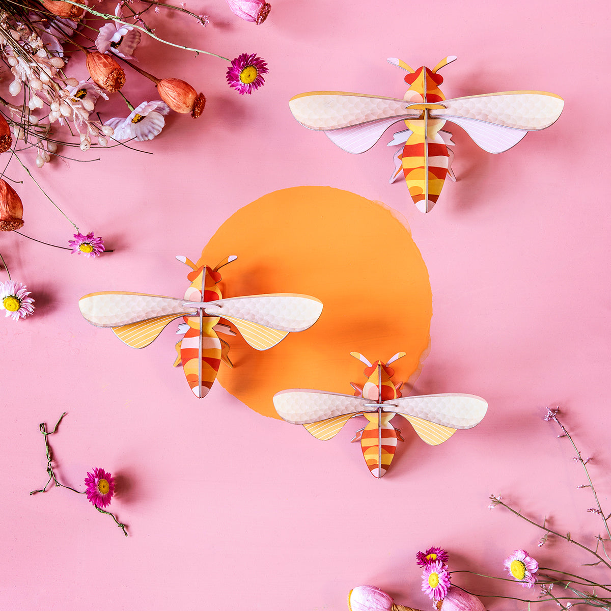 Studio Roof Wall Art Butterflies (A4) Set of 3 Honey Bee