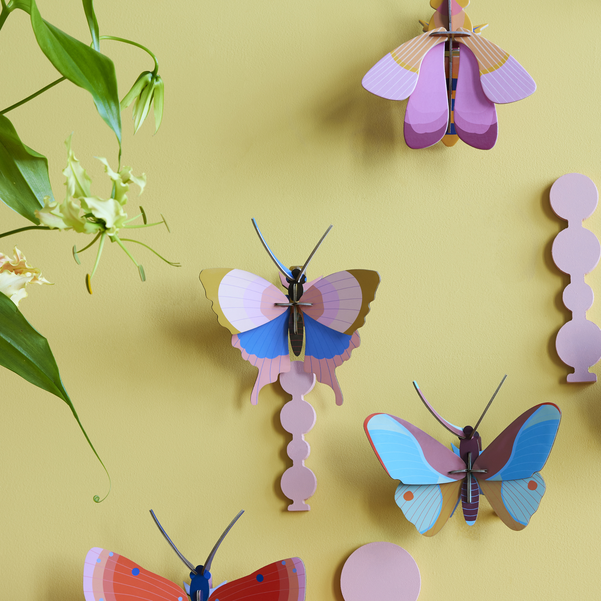 Studio Roof Wall Art Butterflies (B7) Gold Rim Butterfly