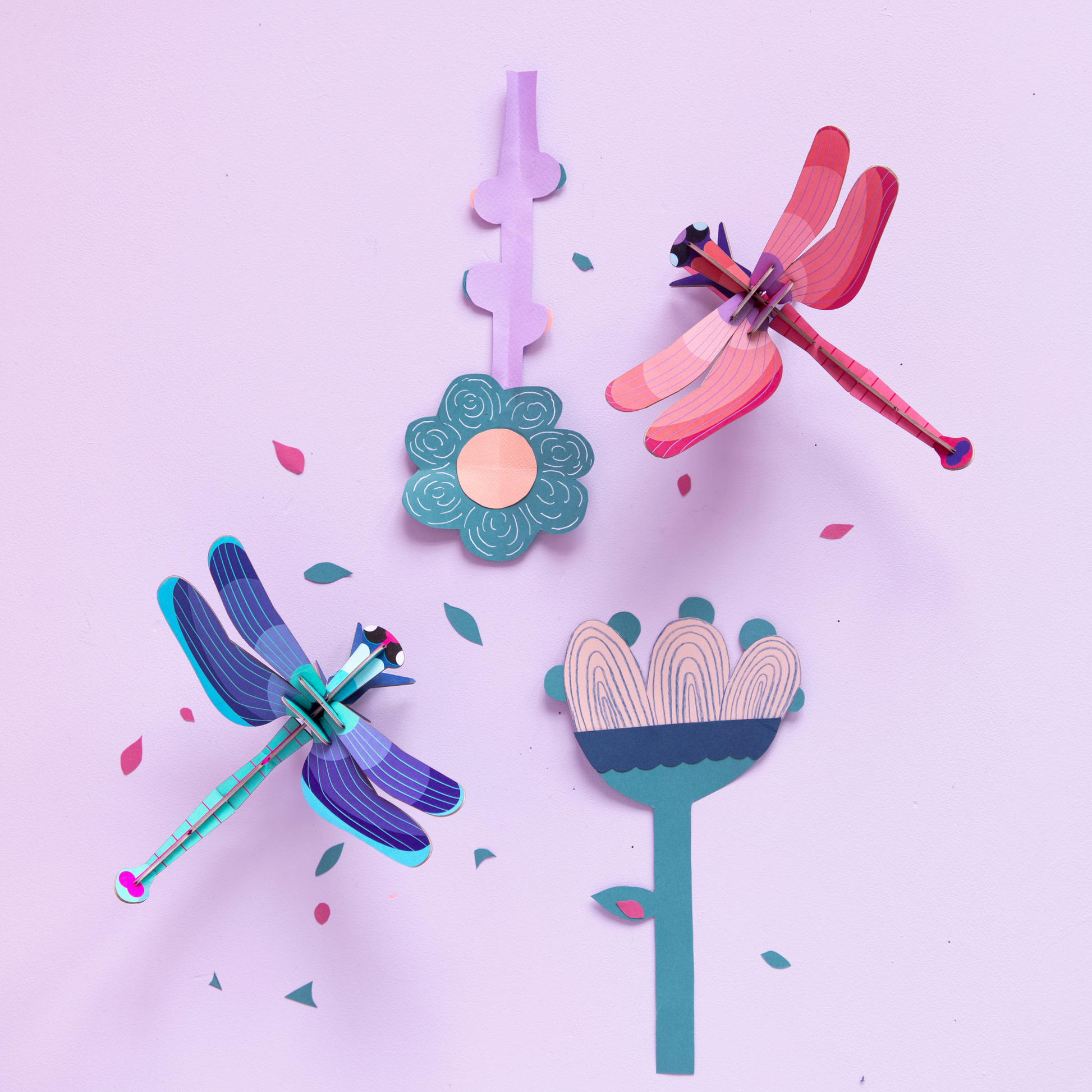 Studio Roof Wall Art Butterflies (B7) Ruby Dragonfly