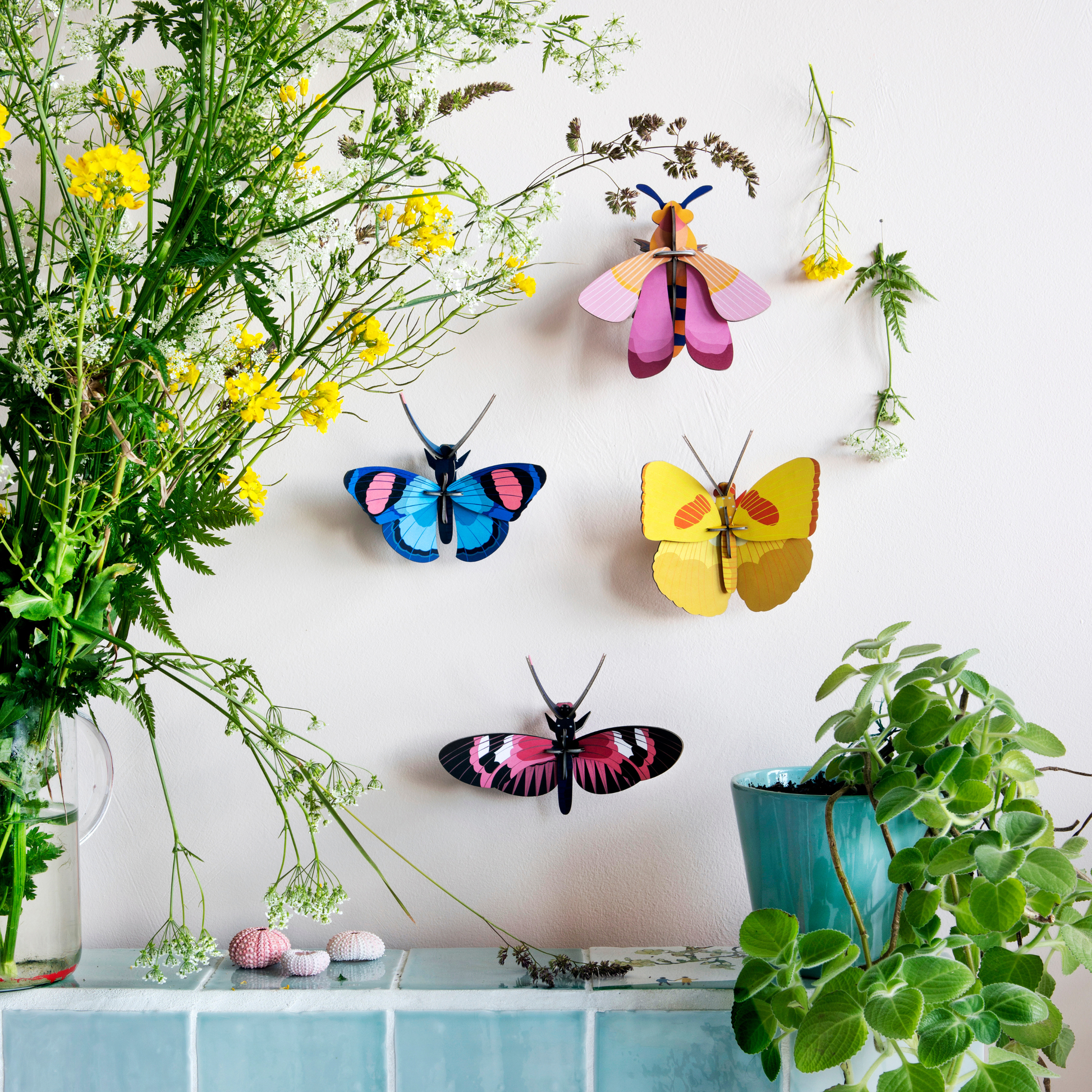 Studio Roof Wall Art Butterflies (B7) Yellow Butterfly