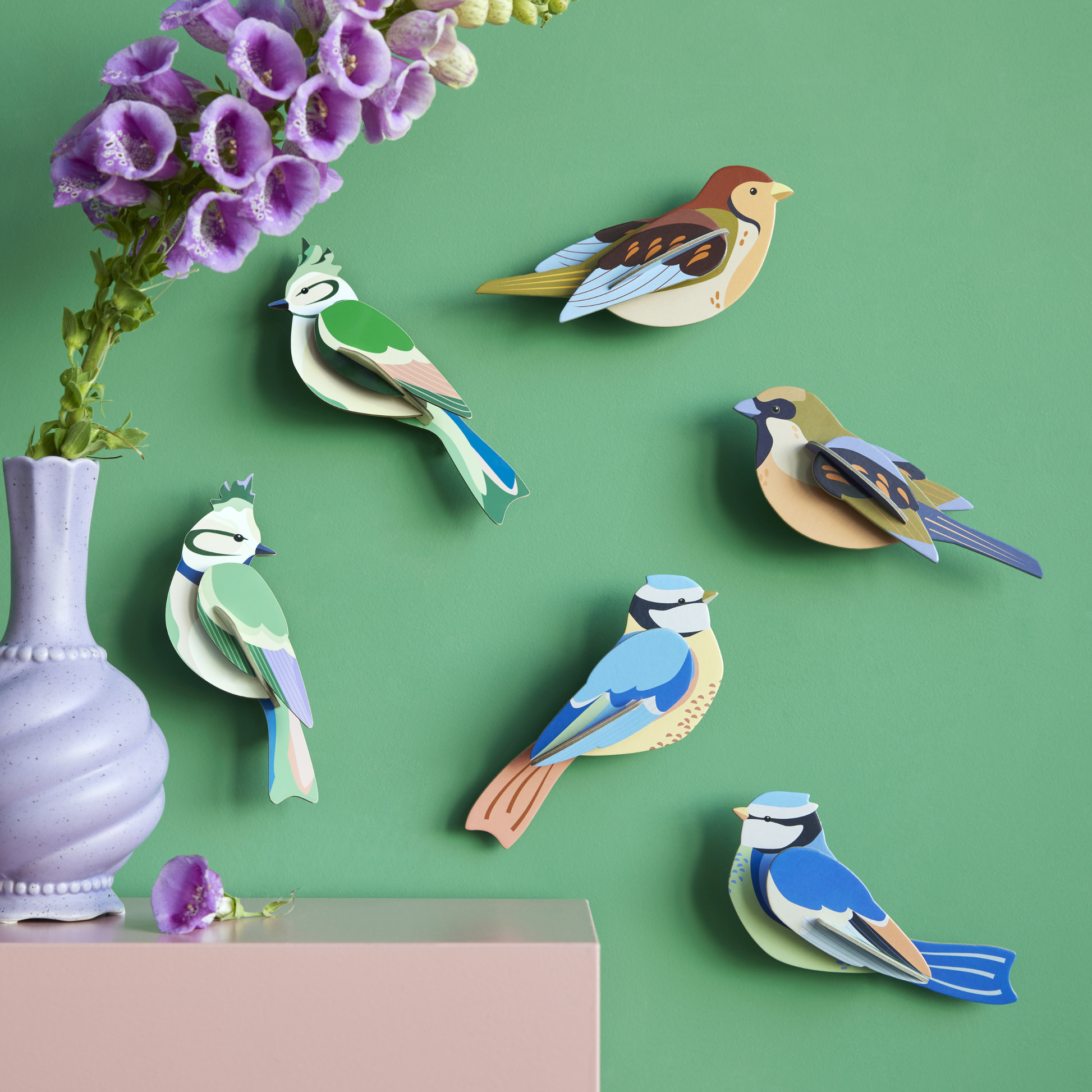 Studio Roof Wall Art Garden Birds (B6) Blue Tits
