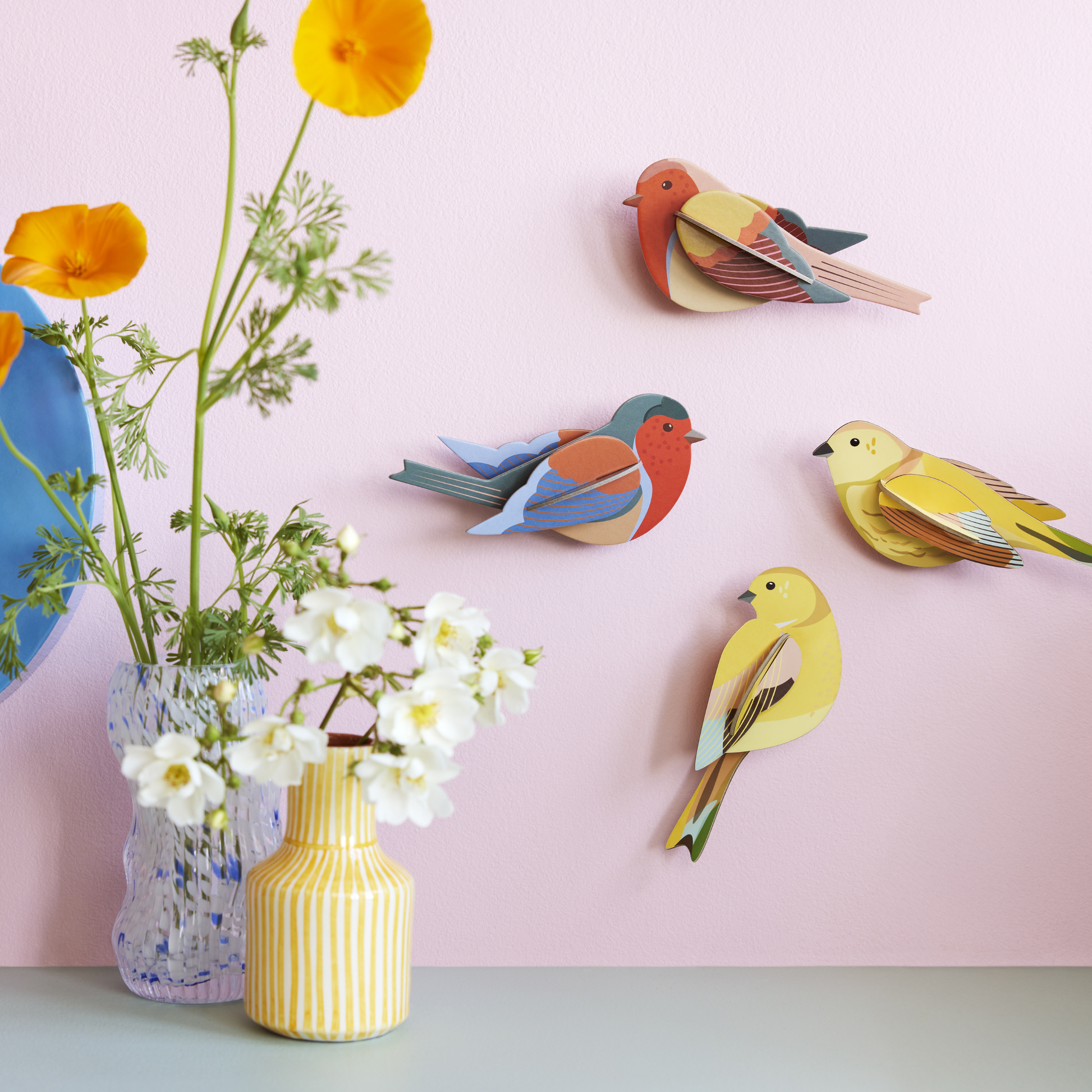 Studio Roof Wall Art Garden Birds (B6) Robins