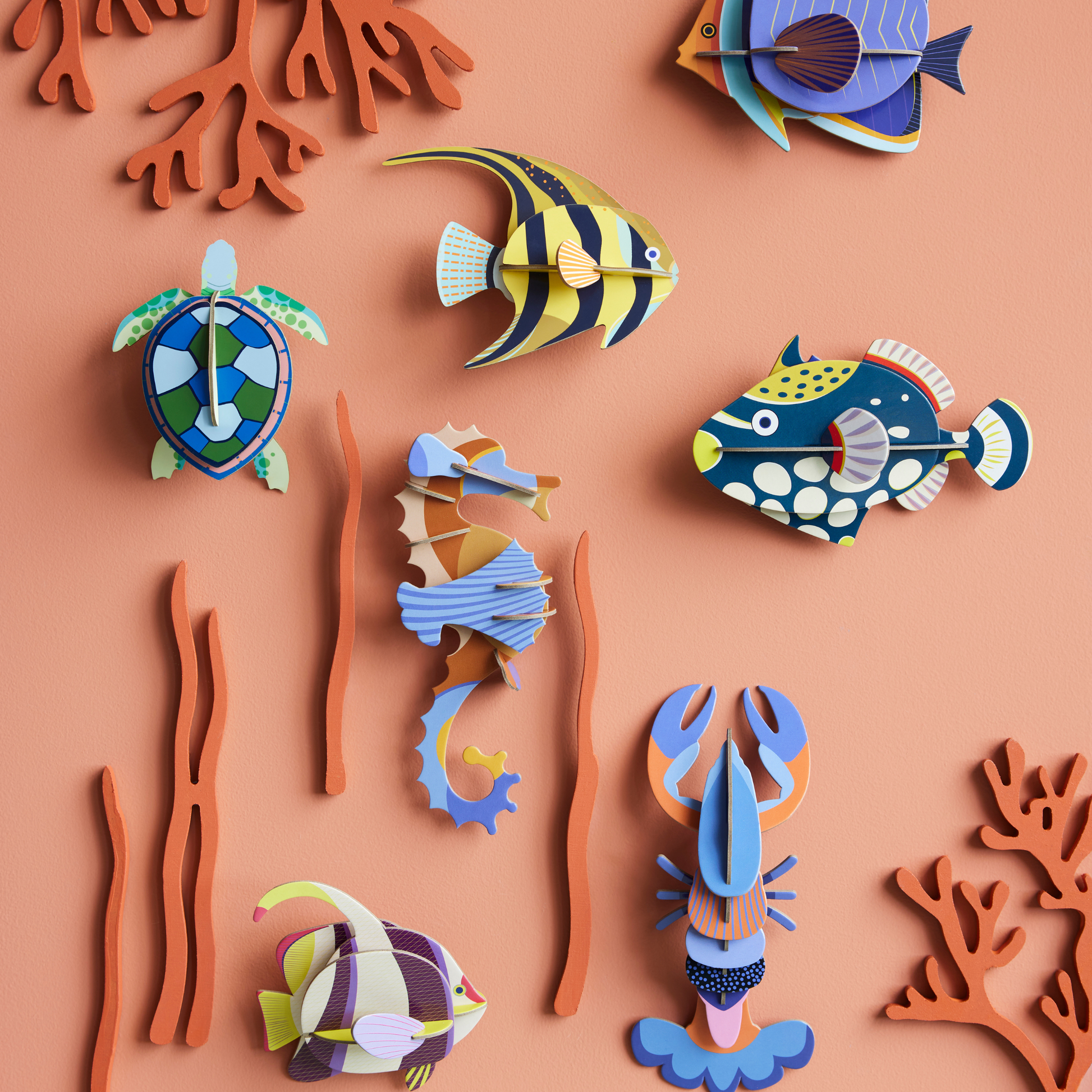 Studio Roof Wall Art Sea Creatures (B7) Blue Ringlet Seahorse